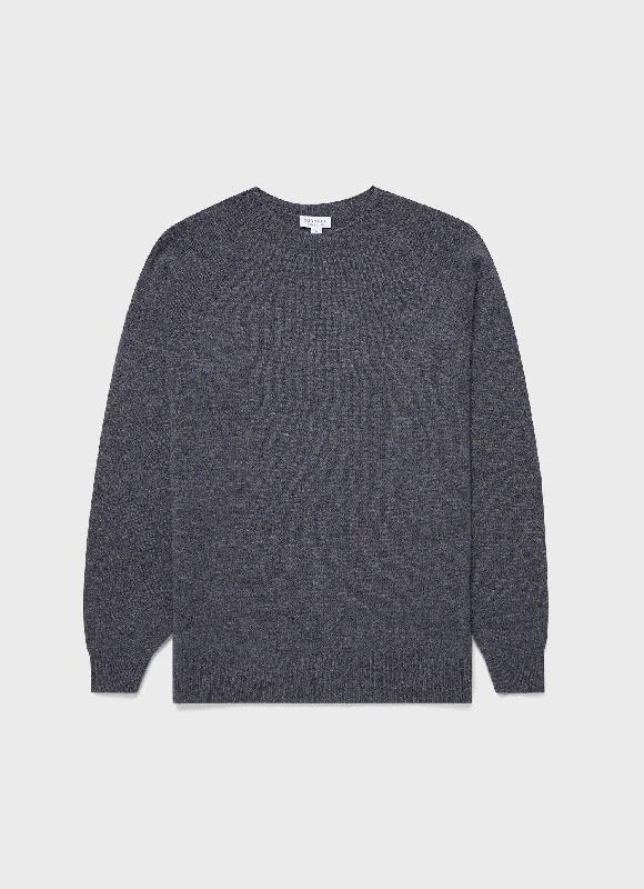 Men's Sweaters with PocketsMen's Lambswool Crew Neck Jumper in Slate Blue Twist