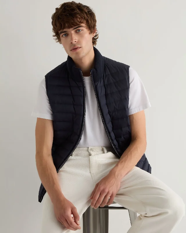 Men's Coats with Hand WarmersMen's Reversible Cotton Blend Gilet Navy Blue