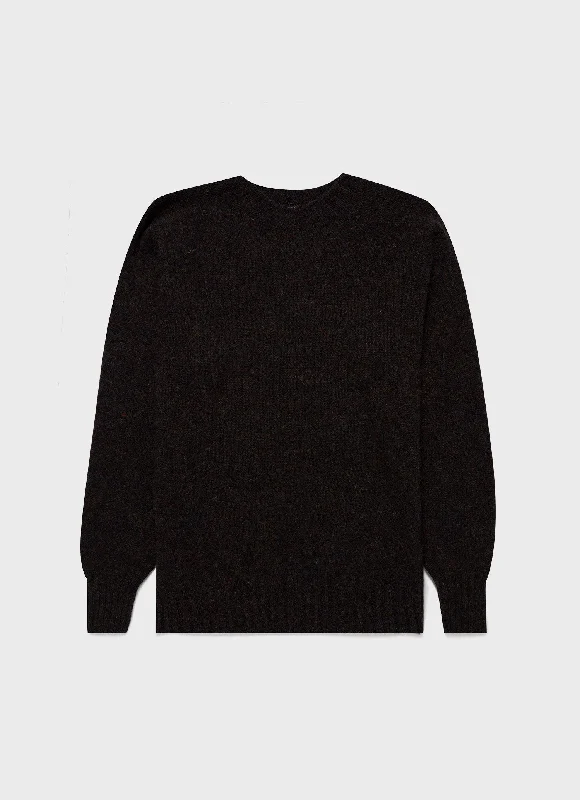 Elegant Men's Shawl-Collar SweatersMen's Shetland Crew Neck Jumper in Midnight Melange