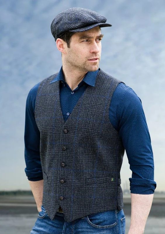 Winter-Ready Men's CoatsMucros Tweed Waistcoat | Charcoal Blue