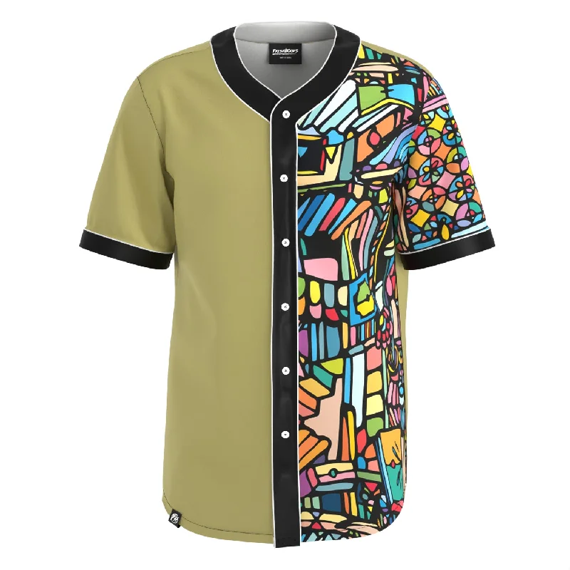 Men's Shirts with Embellished SleevesOlindo Khaki Jersey