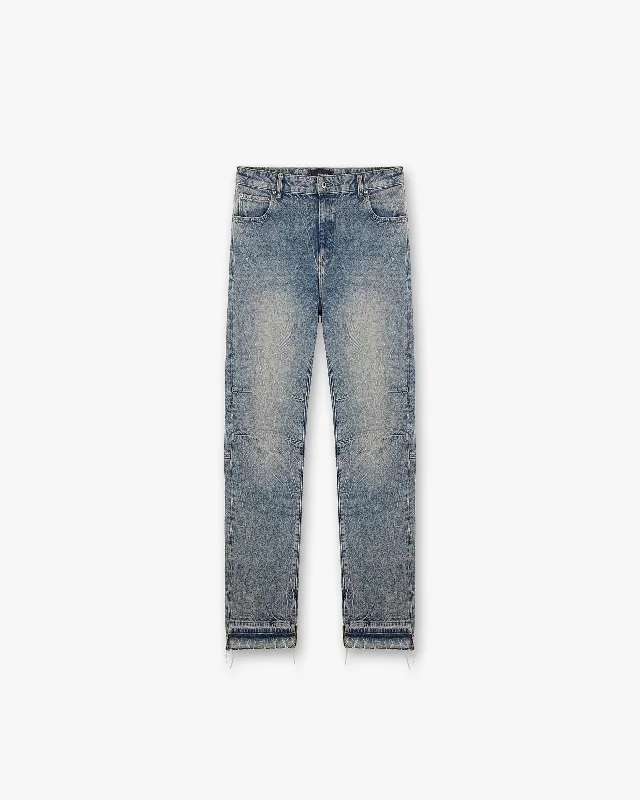 Men's Jeans in Different ColorsR2 Stepped Hem Denim - Mid Blue