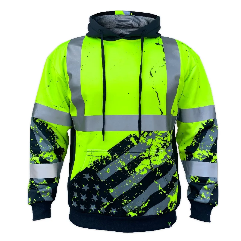 Men's Hoodies for Casual WearSafetyShirtz Men's SS360° American Grit Class 3 Safety Hoodie