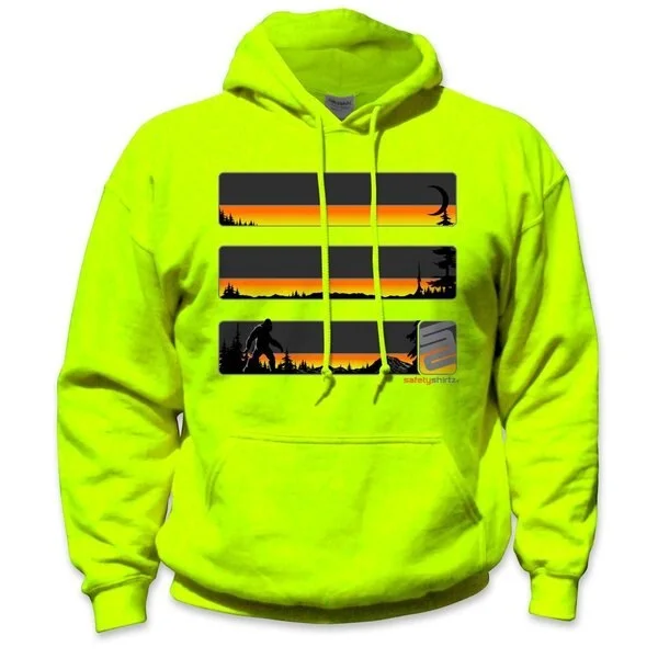 Men's Hoodies with Button-Down PocketsSafetyShirtz Men's Sasquatch Stealth Safety Hoodie_Safety Yellow