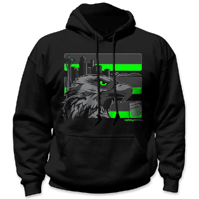 Men's Hoodies for SnowboardingSafetyShirtz Men's Seattle Stealth Hoodie_Green