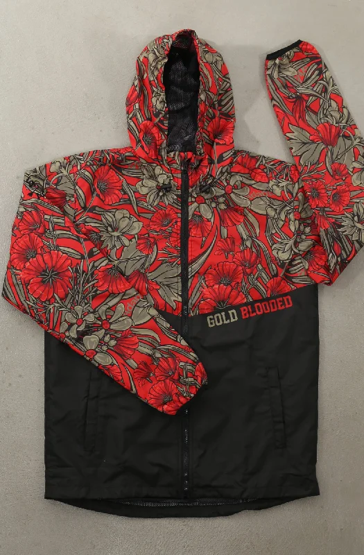 Men's Coats for SpringSAVS X Adapt :: Gold Blooded Floral (Men's Black/Red Full-Zip Jacket)