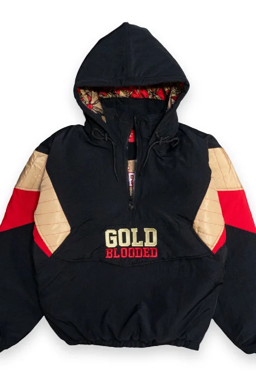 Men's Coats for Big and TallSAVS x Adapt :: Gold Blooded SFC (Men's Black/Gold Stadium Jacket)