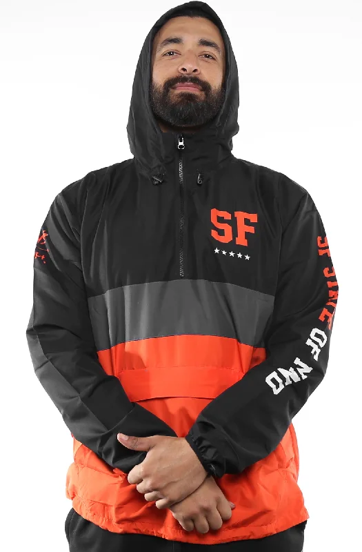 Men's Coats for HikingSAVS X Adapt :: State of Mind (Men's Black/Orange Anorak Jacket)