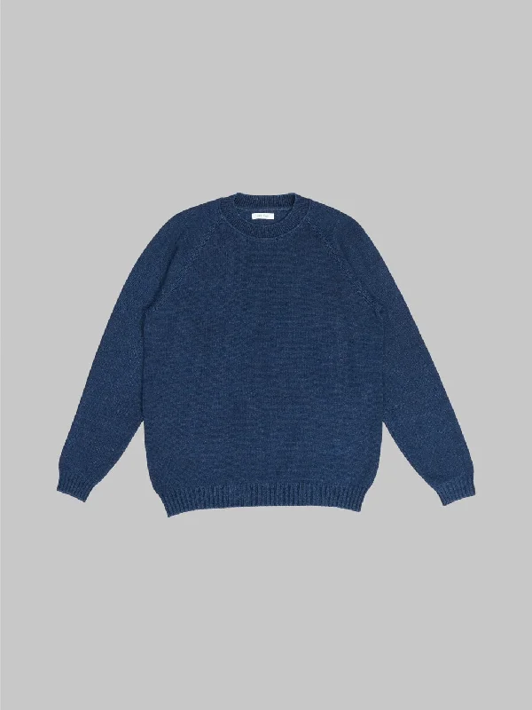 Men's Sweaters with Short SleevesSeuvas Cotton Raglan Sweater Indigo