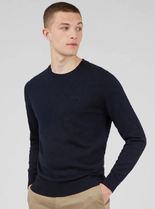 Men's Sweaters with Cable PatternsSignature Knit Crewneck Sweater - Navy