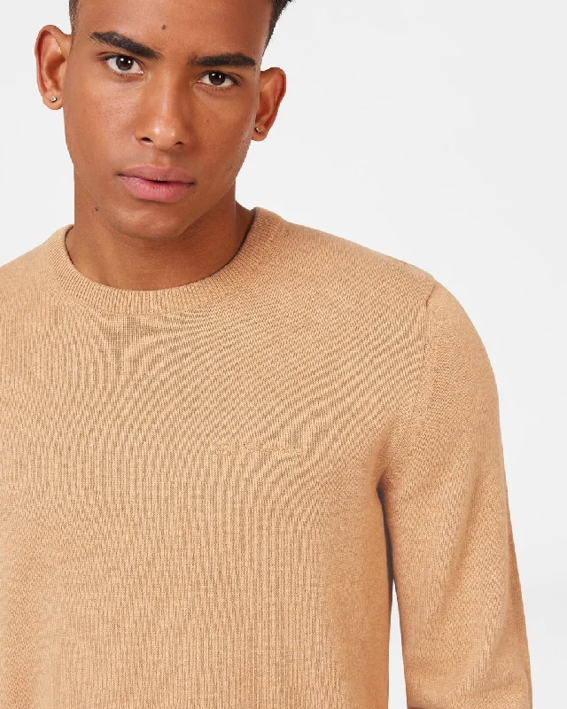 Athletic Men's Performance SweatersSignature Knitted Crew Neck - Stone