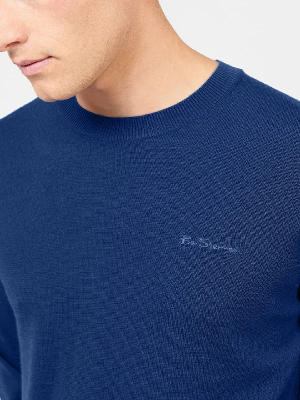 Men's Sweaters with Kangaroo PocketsSignature Merino Crewneck Sweater - Twilight