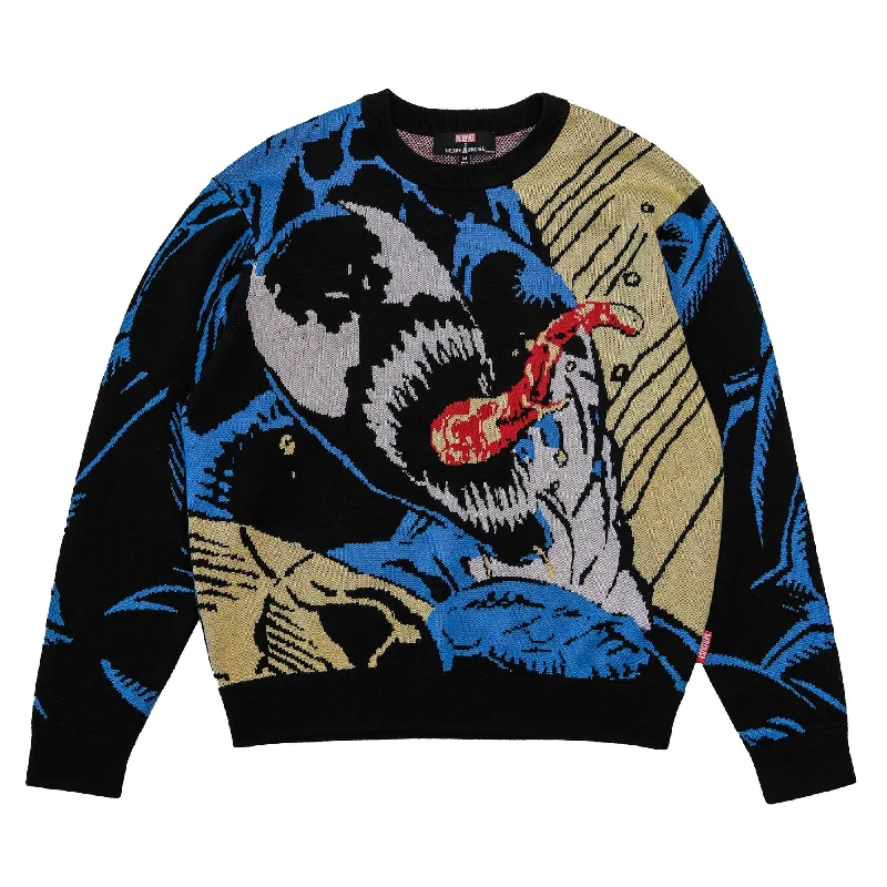 Men's Sweaters with Appliqué DetailsTF x Marvel Venom Jacquard Sweater