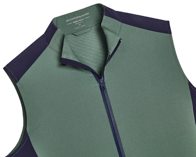 Luxurious Men's Cashmere CoatsThe Hayes Vest: Dark Sage & Navy