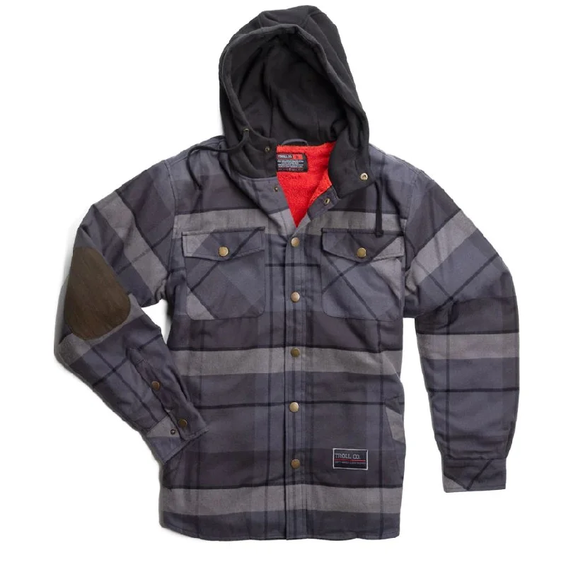 Men's Coats without LiningTroll Co. Men's Buford Snap-Front Hooded Flannel Jacket