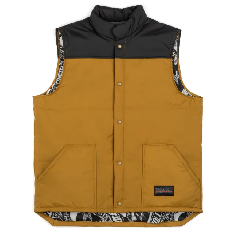 Men's Coats with Patchwork DesignsTroll Co. Men's Redford Snap-Front Graphic Lined Vest