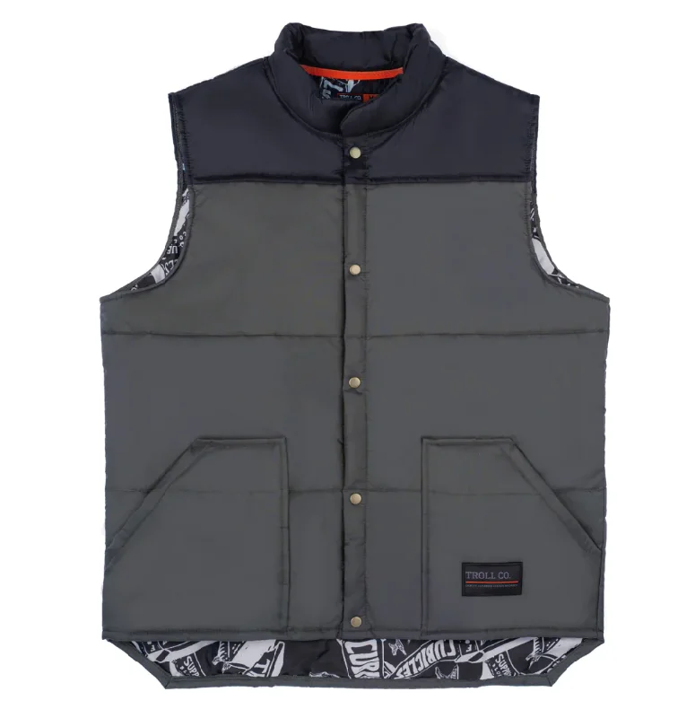 Men's Coats for Dressy OccasionsTroll Co. Men's Redford Snap-Front Graphic Lined Vest