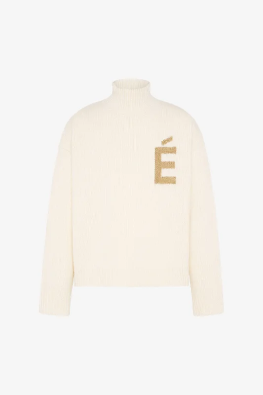 Men's Sweaters with ButtonsTURTLE NECK OFF WHITE