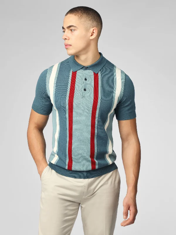 Men's Sweaters for WinterSignature Vertical Stripe Polo - Teal