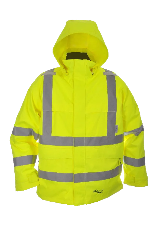 Men's Coats with Inner PocketsViking Men's Professional® Journeyman Hi-Vis Class 3 Waterproof Trilobal Hooded Jacket