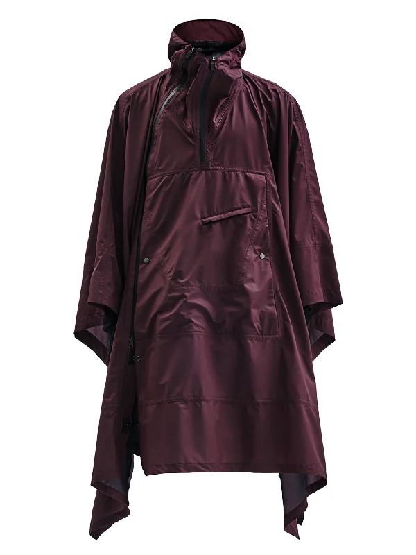 Men's Coats with Ripstop Fabricarin poncho burgundy