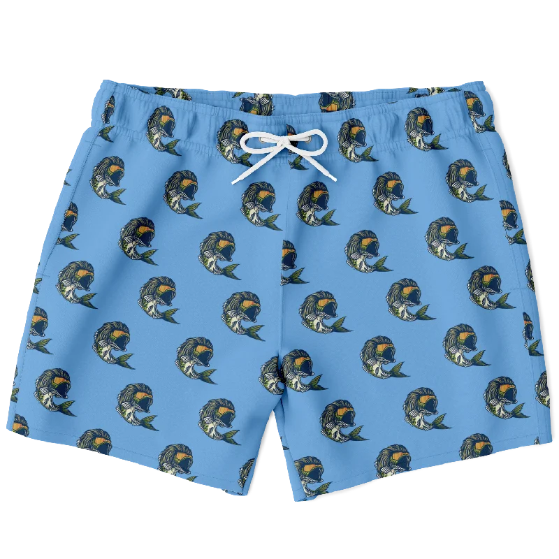 Bass Mullet Men's Swim Trunks - Blue