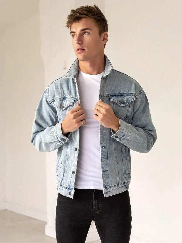 Men's Coats with PocketsGreenwich Denim Jacket - Blue