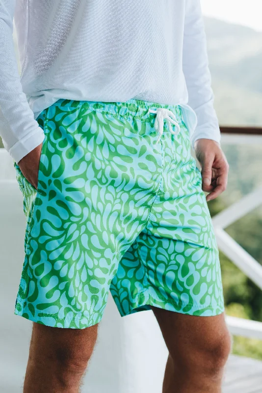 Barbuda Trunk - Green Water Print