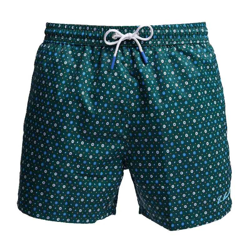 DARK GREEN SWIM SHORTS