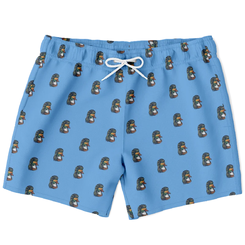 Duck Mullet Men's Swim Trunks - Blue