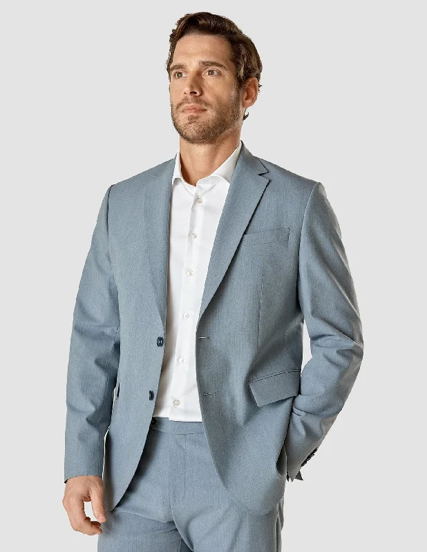 Essential Blazer Light Blue Melange Slim