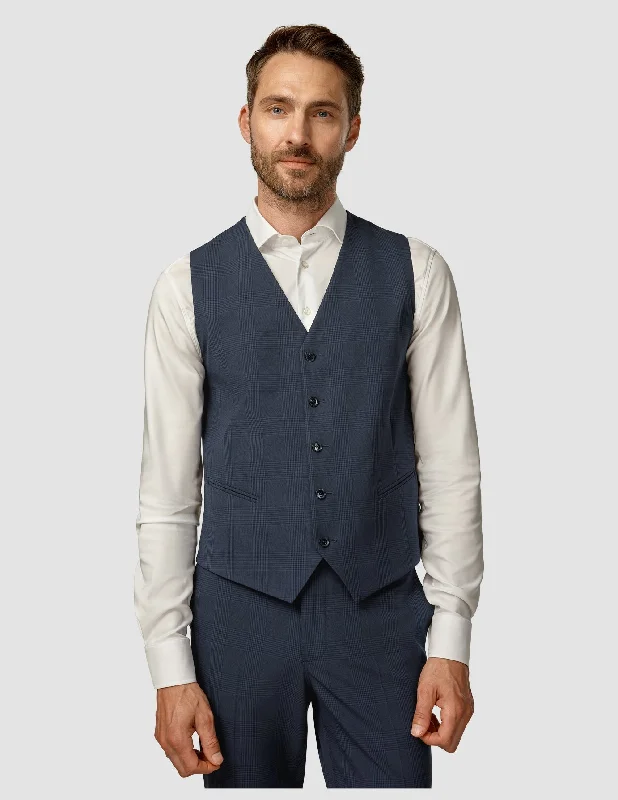 Essential Vest Dark Blue Check