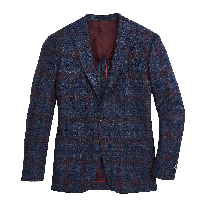 Men's Coats with Snap ButtonsLoro Piana Horizon Plaid Sport Coat - Blue Horizon