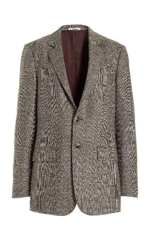 Men's Coats for Tall MenIrving Jacket in Chocolate Virgin Wool Tweed