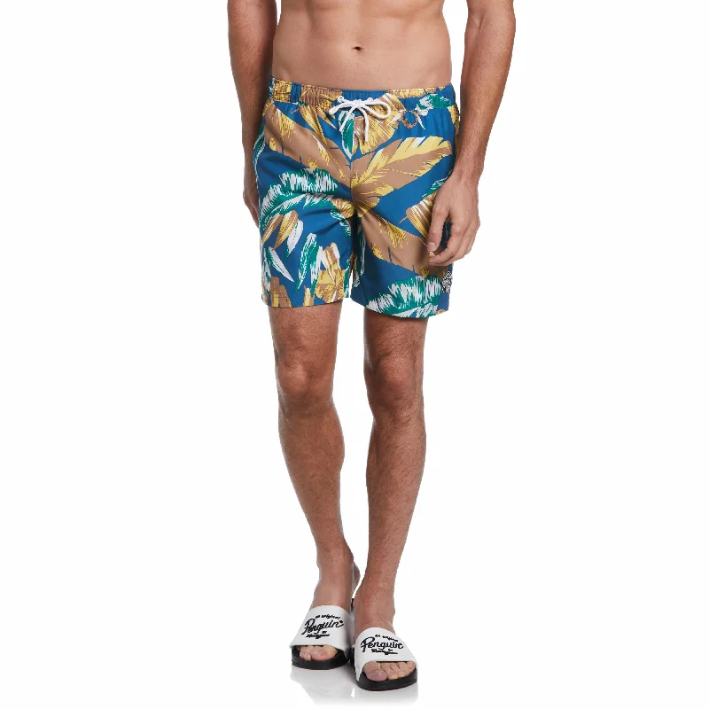 Leaf Print Swim Short