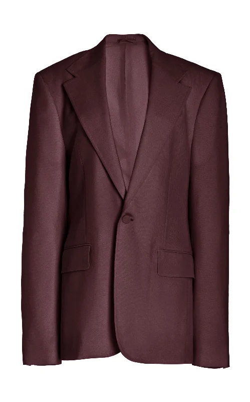 Men's Coats with HoodsLeiva Blazer in Deep Bordeaux Virgin Wool Twill