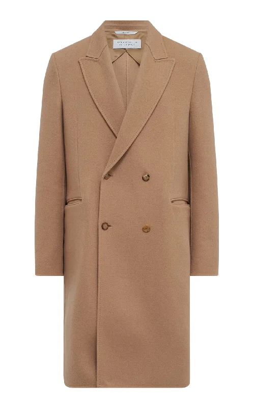 Luxurious Men's Cashmere CoatsMcaffrey Coat in Camel Double-Face Recycled Cashmere