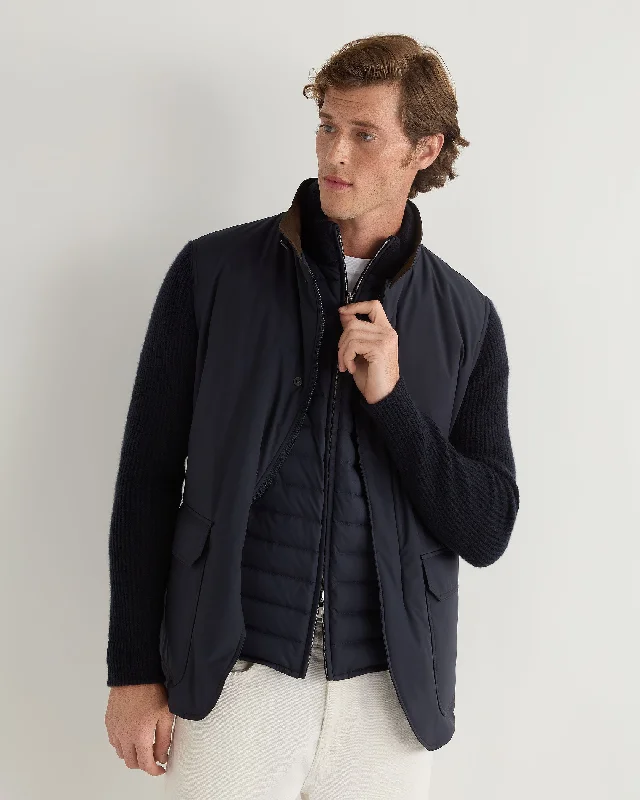 Men's Coats with Magnetic ClosuresMen's Montana Knit Sleeve Jacket Navy Blue