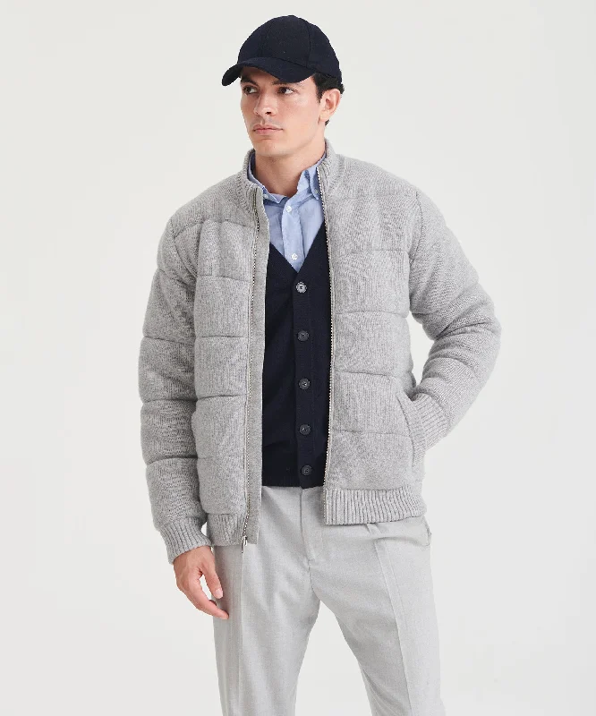 Men's Coats with Reflective StripesMerino Cashmere Puffer Jacket