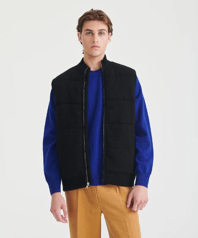 Men's Coats with Multi-Pocket DesignMerino Cashmere Puffer Vest