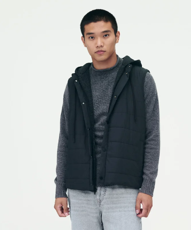 Men's Coats with Inner PocketsMixed Media Puffer Vest