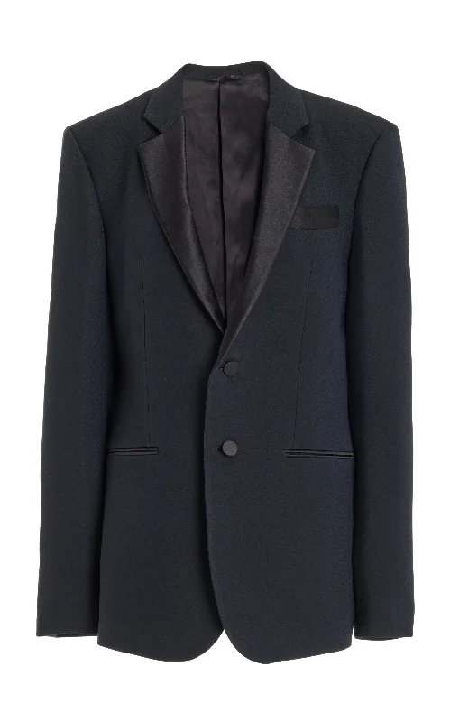 Men's Coats for Cold WeatherNicolson Jacket in Black Wool Silk Cady