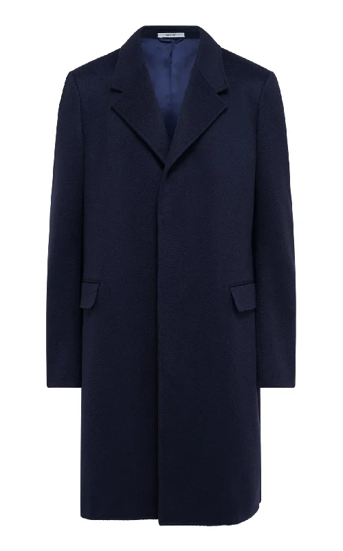 Men's Coats for TravelPeter Coat in Dark Navy Cashmere