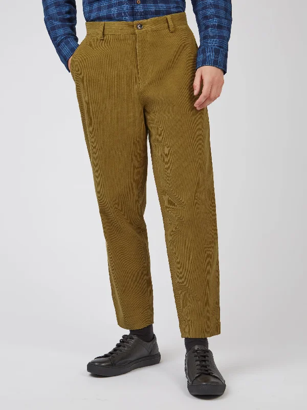 Lightweight Men's Linen PantsTapered Corduroy Trouser - Bronze