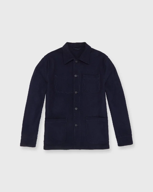 Men's Coats for SnowboardingChore Jacket in Navy Wool Melton