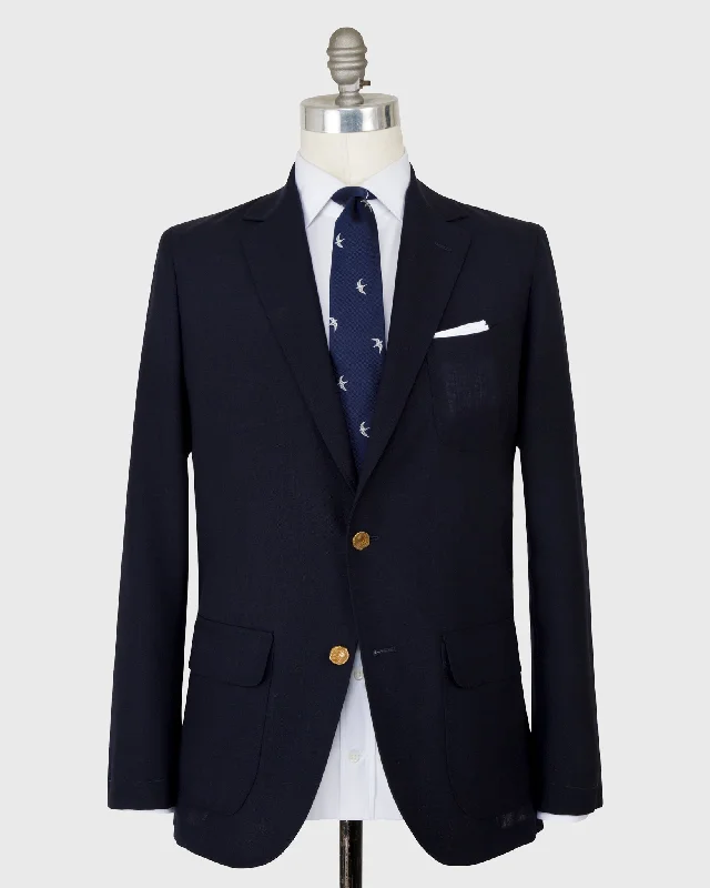 Men's Coats for RunningGhost Blazer in Navy High-Twist