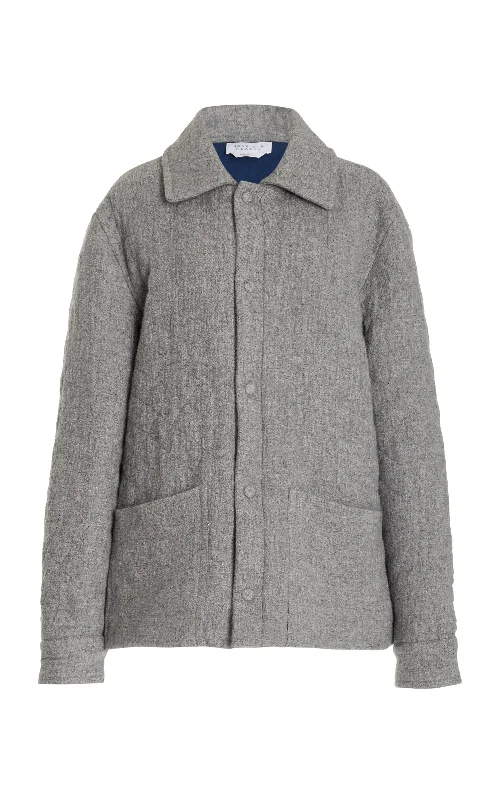 Men's Coats with LiningSkye Paddock Jacket in Light Grey Melange Cashmere Linen