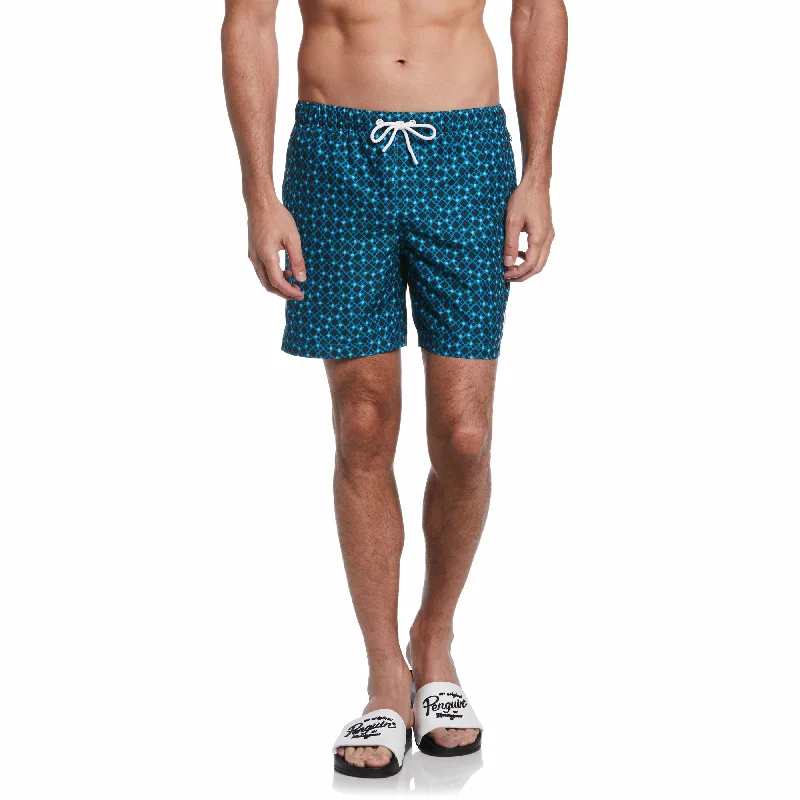 Square Dot Print Swim Short