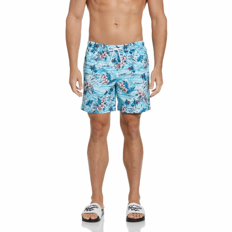 Tropical Florals Print Swim Short