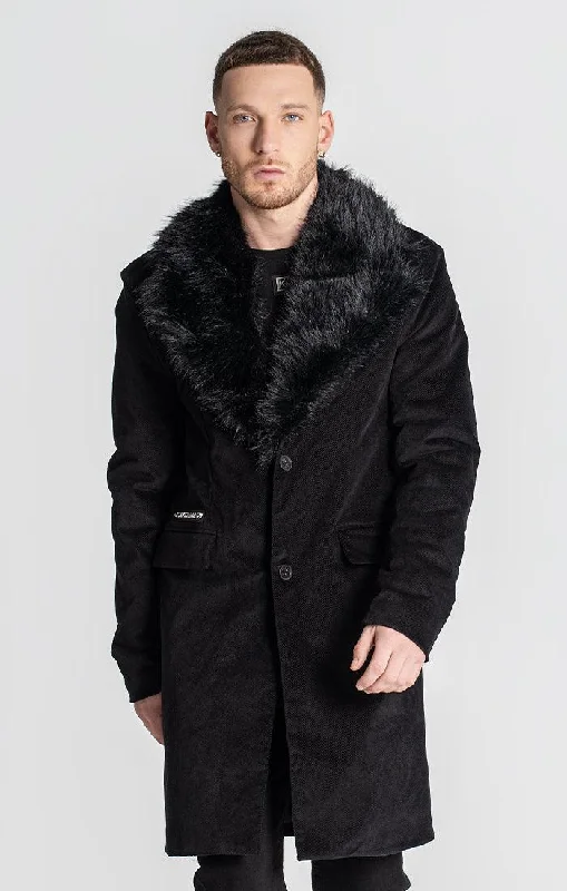 Men's Coats with ZippersBlack Washington Coat